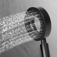 Cap de dus model ergonomic cu 3 tipuri de jet apa - negru mat - BEWELLO foto