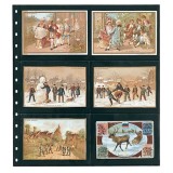Set 5 folii negre pentru carti postale, Favorit 7733PA, cu 12 buzunare orizontale de 95 x 125 mm