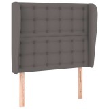 Cumpara ieftin Tablie de pat cu aripioare gri 93x23x118/128 cm piele eco
