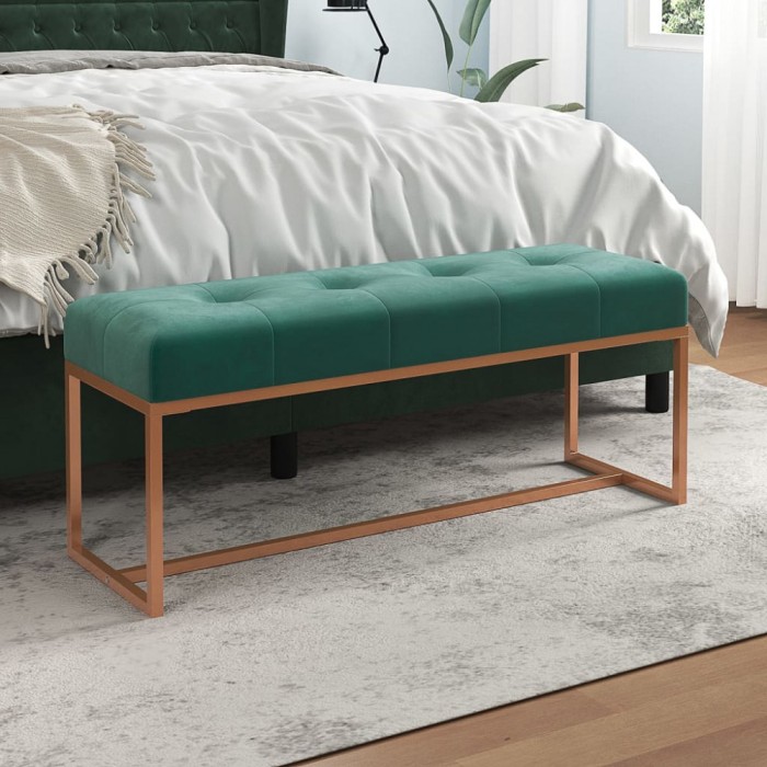 vidaXL Bancă, verde &icirc;nchis, 110x36x45 cm, catifea 350601