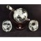 Set pentru Cognac, Whiskey Sticla-decantor glob si 2 pahare decorat cu simbol Masonic