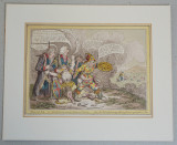 James Gillray &quot;Physical Aid&quot; gravura satirica despre Napoleon 1803, Istorice, Cerneala, Altul