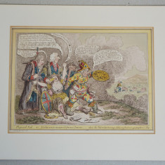 James Gillray "Physical Aid" gravura satirica despre Napoleon 1803