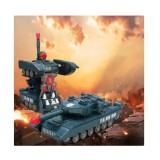 Tanc camuflaj, transformare in robot, lumini led intermitente si muzica