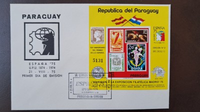 ZEPPELIN 1975 Paraguai Bl245 FDC PERFECTA foto