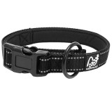 Zgarda de caine cu LED Happilax, nailon, negru, marimea M, 40-45 cm