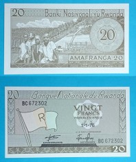 Rwanda (Ruanda) 20 Francs 1976 &quot;Copii Băştinaşi&quot; UNC BC672302 p6