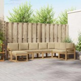 vidaXL Set de canapele de exterior cu pernă 8 pcs Alb și Bej 3388042