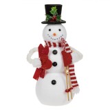 Figurina Decorativa de Craciun, Om de Zapada, Spuma, Haina Neagra cu Vasc, Fular cu Dungi, Nasturi Negri, Echipament de Schi, 37cm, Oem