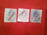 3 Timbre Maroc Spaniol : 1914 Rege Alfons XIII 5c si 20c si 1915 - 50c ,cu supratipar , stampilate