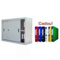 DULAP METALIC CU USI CULISANTE 2 RAFTURI 1200x450x900, ECO+, 40 kg/polita+5 Bibliorafturi Cadou