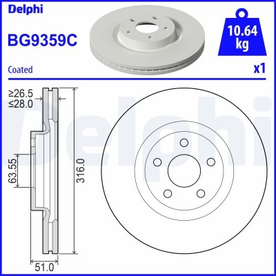 DELPHI BG9359C Disc frana foto