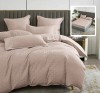 LENJERIE DE PAT NATUR UNI STRIPE 6 PIESE CU HUSĂ (CAPUCINO)