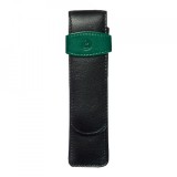 Etui de piele TG22 negru-verde, pentru 2 instrumente de scris, Pelikan