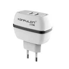 Incarcator la priza Konfulon C23 cu doua iesiri USB pentru iOS Android 2.4A
