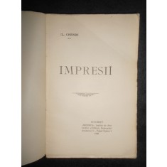 Ilarie Chendi - Impresii (1908, prima editie, necesita relegare)