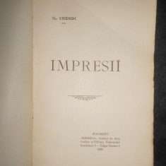 Ilarie Chendi - Impresii (1908, prima editie, necesita relegare)