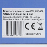 Cumpara ieftin Difuzoare auto coaxiale PNI HiFi650, 120W, 16.5 cm, 3 cai, grila inclusa set 2 buc