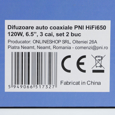 Difuzoare auto coaxiale PNI HiFi650, 120W, 16.5 cm, 3 cai, grila inclusa set 2 buc foto