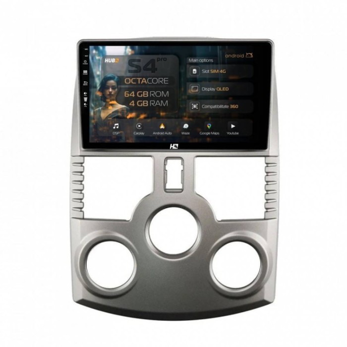 Navigatie Daihatsu Terios (2005+) 4GB RAM Android 13 Octacore Slot Sim 4G DSP GPS Wi-FI Carplay Android Auto USB Bluetooth Waze 9 inch