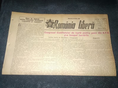 ZIARUL ROMANIA LIBERA 10 SEPTEMBRIE 1950 foto