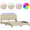 Cadru de pat cu LED fara saltea Hvar crema 160x200 cm tesatura