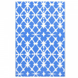 Covor de exterior, albastru/alb, 160x230 cm, PP, vidaXL