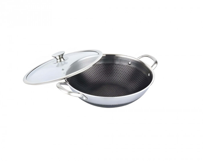 WOK DIN OTEL INOXIDABIL CU CAPAC28CM Handy KitchenServ