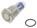 Comutator Anti-Vandalism DPDT 3A 250V IP67 ON-(ON) Ambră