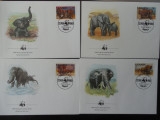 Uganda-WWF,FDC elefanti-set complet