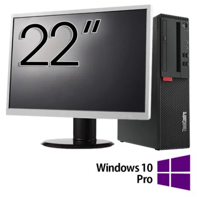 Pachet Refurbished Calculator Lenovo M710 SFF, Intel Core i5-6500 3.20GHz, 8GB DDR4, 256GB SSD + Monitor 22 Inch + Windows 10 Pro foto