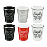 Set 6 cesti pentru cafea Bistrot, 5five, 110 ml, ceramica