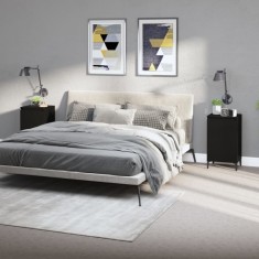 vidaXL Noptiere, 2 buc, negru, 40x35x70 cm, lemn prelucrat 819647