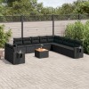 Gossi set canapele de gradina, 12 piese, cu perne, negru, poliratan
