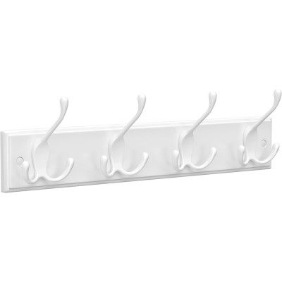 SONGMICS Cuier perete cu 4 carlige triple, MDF si aliaj zinc, 40x11 cm, alb Household NewTrend foto