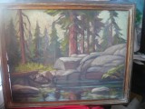 Tablou Peisaj Herring Creek semnat Paul A. Schmitt (1893-1983) dim.=55x43cm