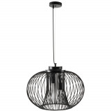HOMCOM Lustră de Plafon Modernă cu Suport E27, &Icirc;nălțime Reglabilă, Design Elegant Negru, Ideală pentru Living și Salon, Plafonieră Suspendată | Aosom