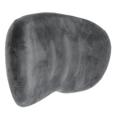 Pernă Suport Lombar, Model Ergonomic, Material Spumă, Husă Catifelată, Culoare Gri, Dimensiuni 40x27cm