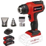 Einhell TE-HA 18 Li PXC + Twinpack CB + 4514095 - Suflanta cu aer cald 550 grade C 200 l/min accesorii + Set 2 acumulatori si incarcator Li-Ion 18 V 2
