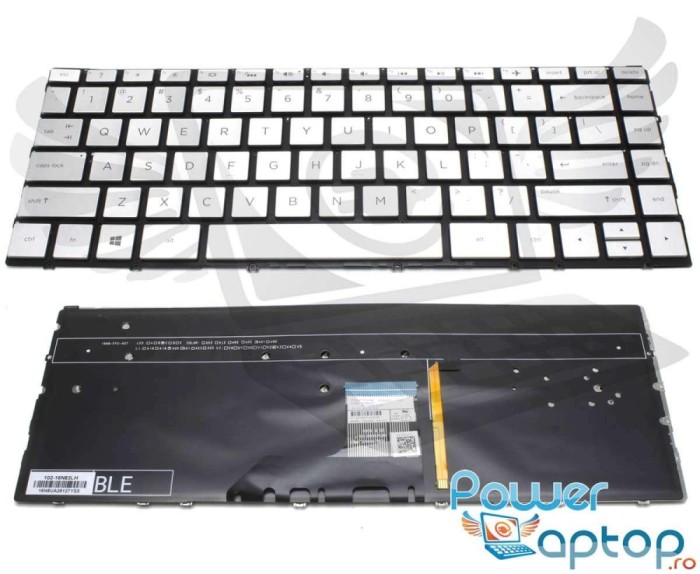 Tastatura HP Argintie Spectre x360 13AC040CA iluminata backlit, Spectre x360 13AC050CA iluminata backlit,