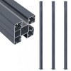 VidaXL St&acirc;lpi de gard, 3 buc., gri &icirc;nchis, 185 cm, aluminiu 148987