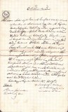 A3736N Contract de v&acirc;nzare-cumpărare, 1857, T&acirc;rgu Lăpuș, limba maghiară, timbru fiscal de 15 creițari