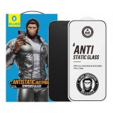 Folie de protectie Ecran Blueo Anti-Static HD pentru Apple iPhone 16 / 15, Sticla Securizata, Full Glue, Neagra