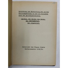 ENTSTEHUNG UND ENTWICKLUNG DER ERSTEN CHRISTENGEMEINDE IN UND UN JERUSALEM ...JAKOBUS , DER JAKOBUSBRIEF , DER JUDASBRIEF , 1938/ 1939