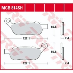Set placute frana spate TRW MCB814SH - Harley Davidson Fat Boy - Soft Deluxe - Dyna Super Glide - Fat Bob 1584cc