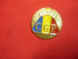 Insigna de Sapca CGP -Corpul Gardienilor Publici ,metal si email , d=3,8cm