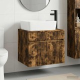 Cumpara ieftin Dulap pentru Chiuveta de Baie Stejar fumuriu 59 x 44,5 x 80 cm