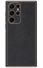 Husa eleganta din piele ecologica pentru Samsung Galaxy S23 Ultra cu accente aurii, Negru, Oem