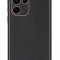 Husa eleganta din piele ecologica pentru Samsung Galaxy S23 Ultra cu accente aurii, Negru