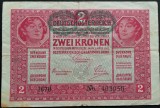 Bancnota istorica 2 COROANE - AUSTRO-UNGARIA (AUSTRIA), anul 1917 * cod 401